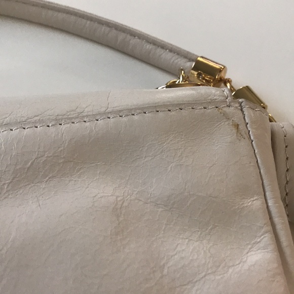 Badgley Mischka Couture Off White Leather Studded Bag - Picture 9 of 11